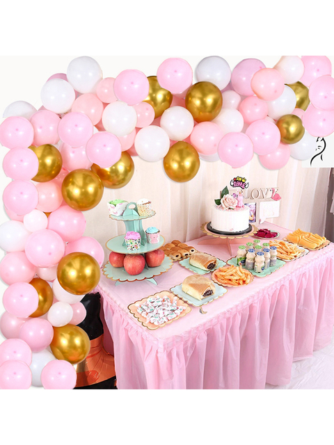 Zestaw 122 różowych, złotych i białych balonów Garland - idealne dekoracje na urodziny, dzień matki, baby shower, zaręczyny, ślub, przyjęcie rocznicowe - Wianko - 1