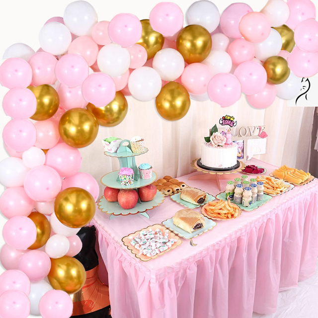 Zestaw 122 różowych, złotych i białych balonów Garland - idealne dekoracje na urodziny, dzień matki, baby shower, zaręczyny, ślub, przyjęcie rocznicowe - Wianko - 2