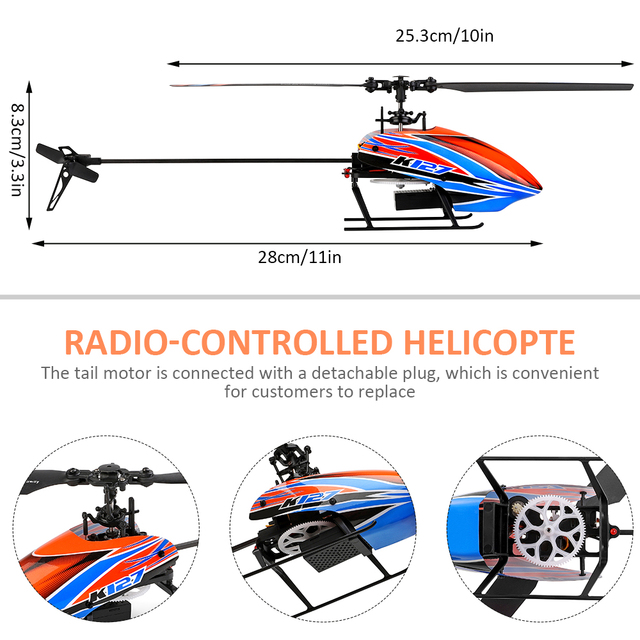 Nowy helikopter RC 2.4G 4CH z alarmem niskiego napięcia i jednym kluczem startu - 16 minut lotu, zabawka modelarska - Wianko - 8