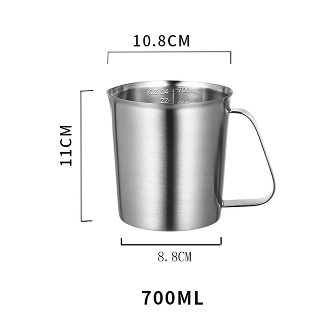 Zagęszczona miarka ze stali nierdzewnej 500-2000 ml z podziałką dyszą pomiarową - Wianko - 8