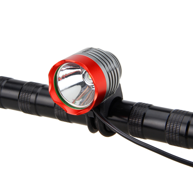 Reflektor rowerowy LED T6 z akumulatorem, opaska i tylne światła - 3 tryby przeciwpożarowe - Wianko - 6