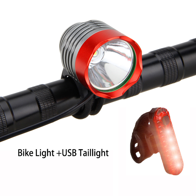 Reflektor rowerowy LED T6 z akumulatorem, opaska i tylne światła - 3 tryby przeciwpożarowe - Wianko - 19