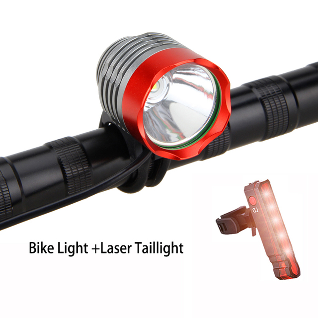 Reflektor rowerowy LED T6 z akumulatorem, opaska i tylne światła - 3 tryby przeciwpożarowe - Wianko - 31