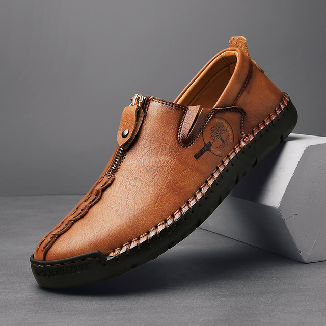 Mokasyny męskie klasyczne buty na co dzień z obcasem Retro oddychające wygodne - Wianko - 27