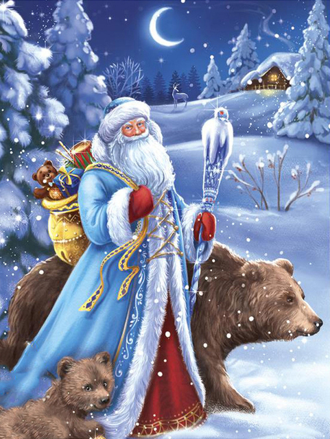 Diamentowe malowanie świętego Mikołaja w stylu kreskówki - ścieg krzyżykowy - Wianko - 9