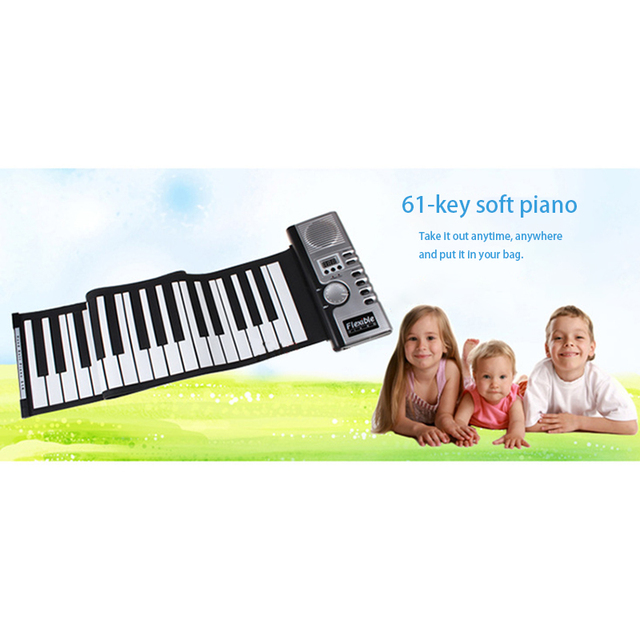 Fortepian inteligentny, składany, profesjonalny - 61 klawiszy, przenośny, trwały - instrument ręcznie walcowany do nauki pianina - Wianko - 2