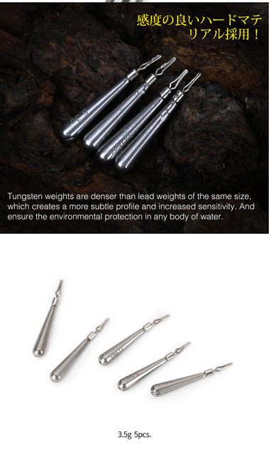 TSURINOYA Tungsten Skinny Drop Shot - wagi 3.5g, 5.0g, 7.0g, 10.0g - Narzędzia wędkarskie - Wianko - 10