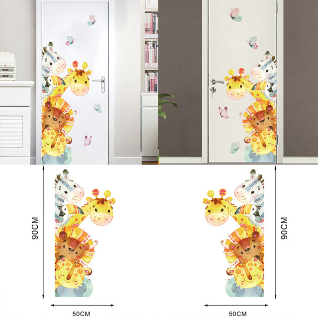 Atrament akwarelowy Tofok z naklejkami zwierząt - dekoracyjne naklejki na drzwi, ściany, lodówkę i do salonu - Wianko - 3