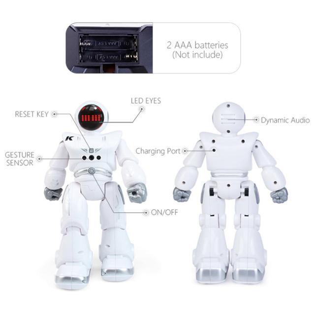 Inteligentny zabawkowy Robot RC 2.4G sterowany zdalnie - czujnik gestów, programowalny, automatyczna prezentacja, taniec, piosenki, oświetlenie - Wianko - 9