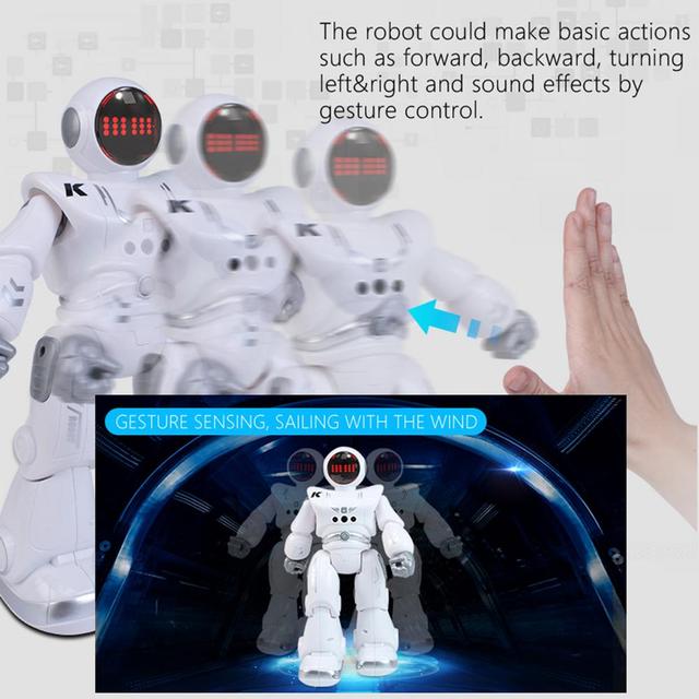 Inteligentny zabawkowy Robot RC 2.4G sterowany zdalnie - czujnik gestów, programowalny, automatyczna prezentacja, taniec, piosenki, oświetlenie - Wianko - 8