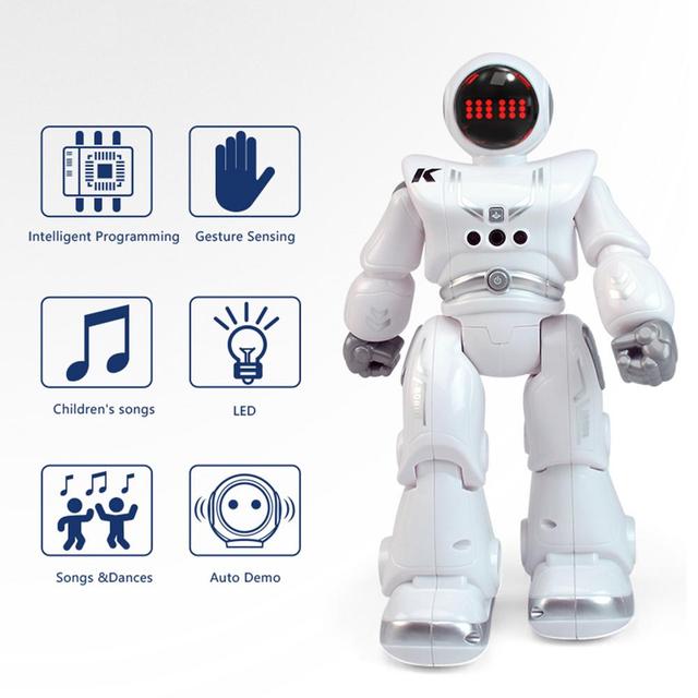 Inteligentny zabawkowy Robot RC 2.4G sterowany zdalnie - czujnik gestów, programowalny, automatyczna prezentacja, taniec, piosenki, oświetlenie - Wianko - 4