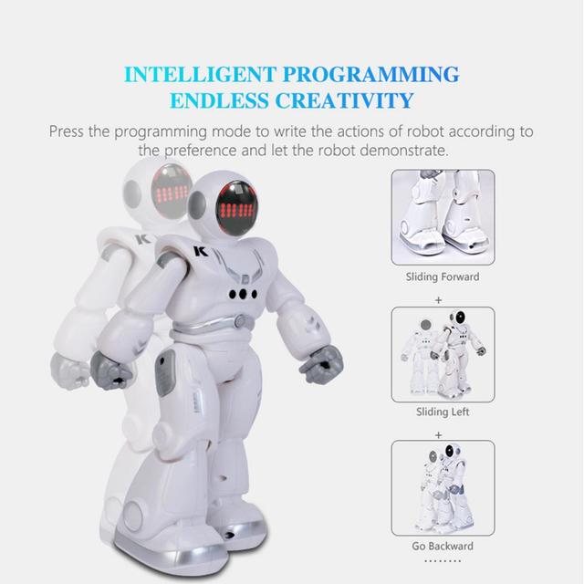 Inteligentny zabawkowy Robot RC 2.4G sterowany zdalnie - czujnik gestów, programowalny, automatyczna prezentacja, taniec, piosenki, oświetlenie - Wianko - 6