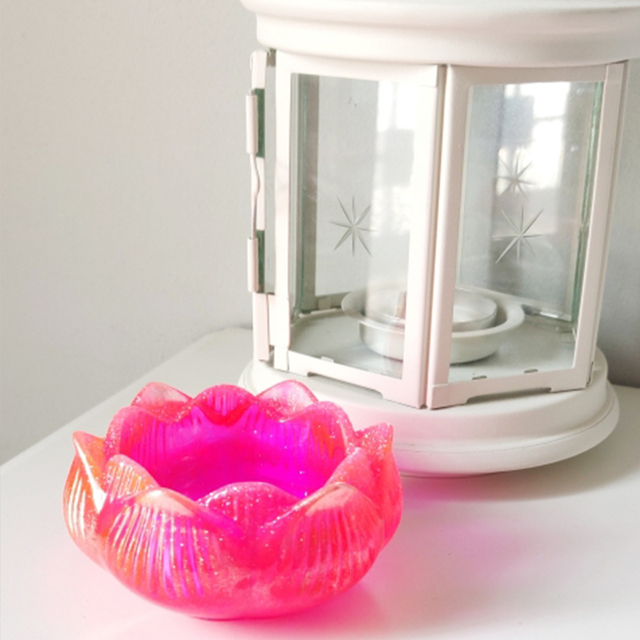 Forma silikonowa 3D świecznik lotosowy z cementu betonu - kwiaty do składania, forma do gliny, popielniczka - Handmade - Wianko - 26