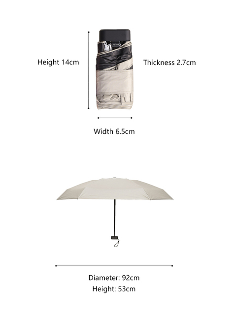 Ultralight Marka Parasol Kieszonkowy Deszczowy 6-Składany Płaski Parasol Przenośny Mini Parasolka Anty-UV - Wianko - 2
