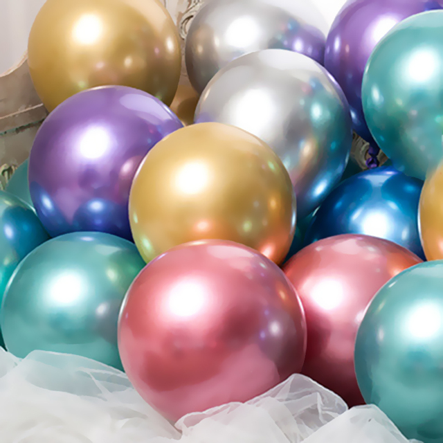 Zestaw 20 sztuk metalicznych balonów: złotych balonów Chrome, lateksowych balonów Multicolor i metalowych Globos - idealne ozdoby na ślub, urodziny dziecka i party - Wianko - 4
