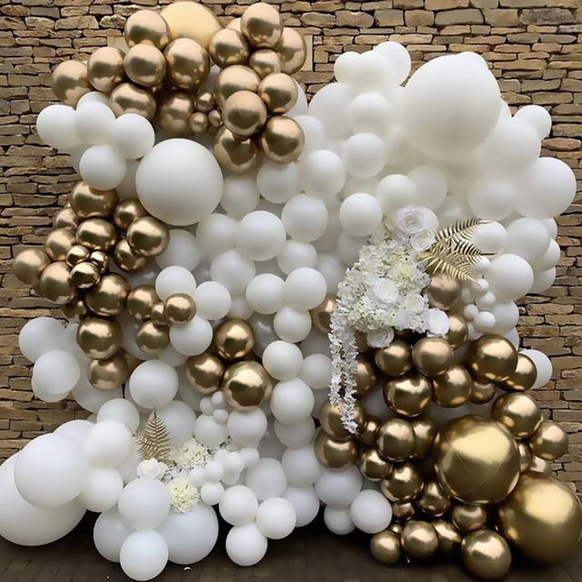 Zestaw 20 sztuk metalicznych balonów: złotych balonów Chrome, lateksowych balonów Multicolor i metalowych Globos - idealne ozdoby na ślub, urodziny dziecka i party - Wianko - 9
