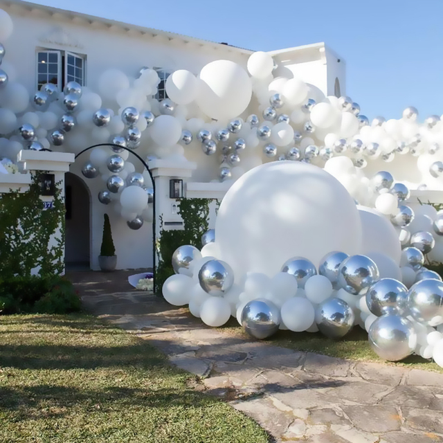 Zestaw 20 sztuk metalicznych balonów: złotych balonów Chrome, lateksowych balonów Multicolor i metalowych Globos - idealne ozdoby na ślub, urodziny dziecka i party - Wianko - 10