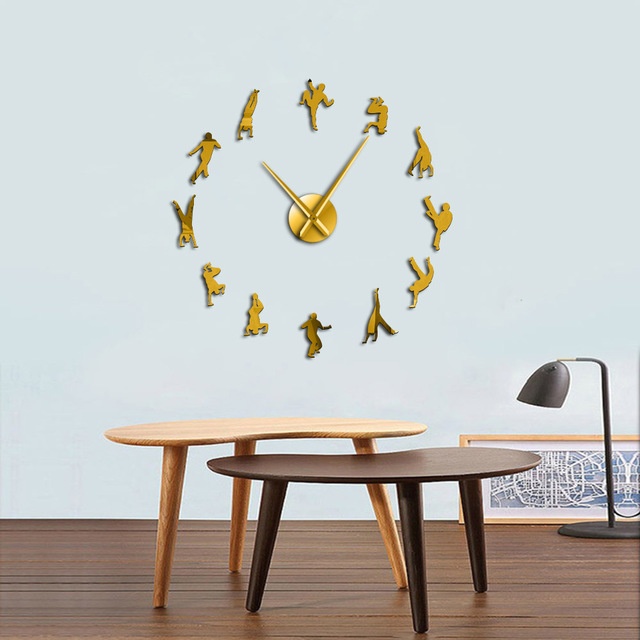 Duży zegar ścienny Capoeira Art DIY - brazylijska sztuka walki Capoeiristas- jasne sylwetki lutrze - sportowy zegarek do dekoracji domu - Wianko - 11