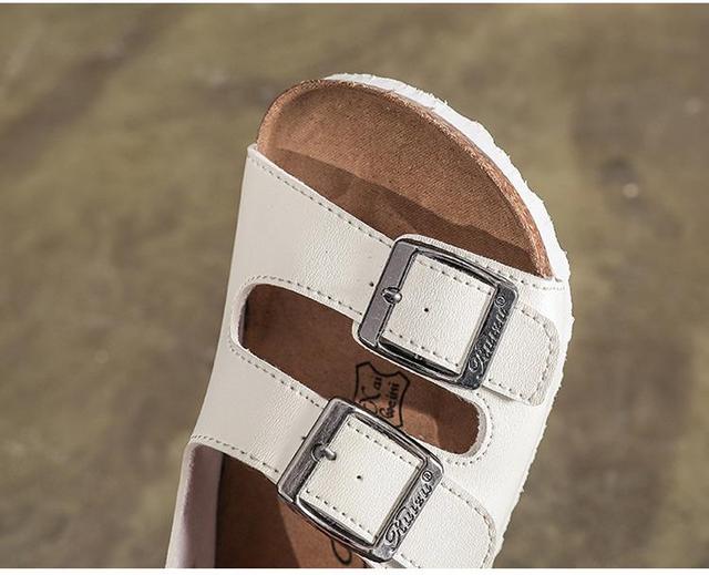 Nowe dziecięce korkowe sandały plażowe antypoślizgowe, miękkie skórzane sportowe sandały dla chłopców i dziewcząt - Wianko - 11
