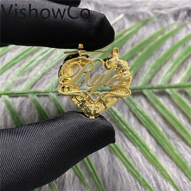Bambusowe kolczyki niestandardowe w kształcie serca - personalizowana biżuteria dla kobiet - Wianko - 10