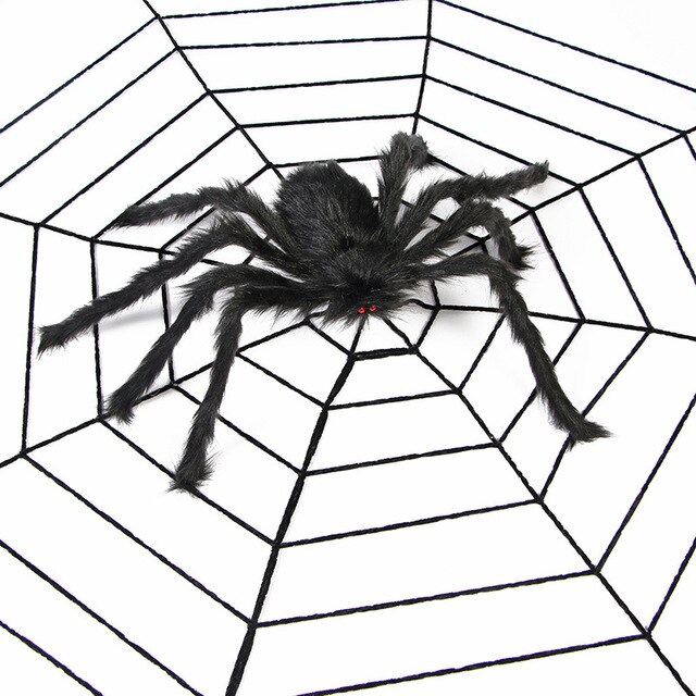 Czarny pluszowy pająk Halloween - straszna dekoracja do wystroju domu - Wianko - 2