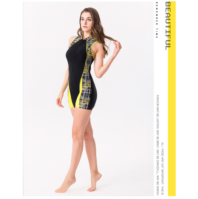 Nowoczesny strój kąpielowy jednoczęściowy Trisass 2019 dla kobiet - sportowy, z zamkiem błyskawicznym i oryginalnym nadrukiem, idealny do surfingu, z wyściółką - Wianko - 7