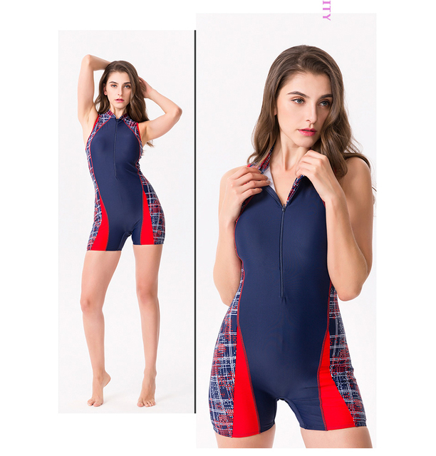 Nowoczesny strój kąpielowy jednoczęściowy Trisass 2019 dla kobiet - sportowy, z zamkiem błyskawicznym i oryginalnym nadrukiem, idealny do surfingu, z wyściółką - Wianko - 11