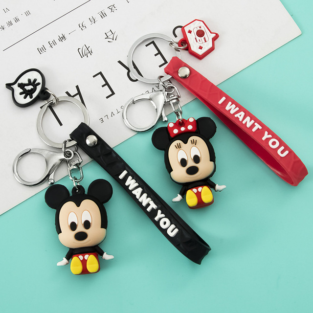 Brelok na klucze Disney Mickey Mouse Minnie PVC - Wianko - 1