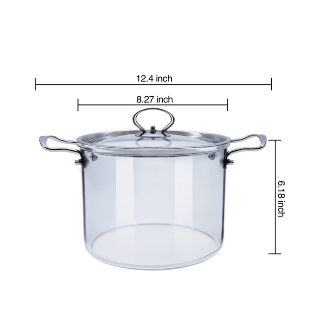 Rondel szklany żaroodporny z pokrywą, idealny do gotowania w kuchni i przygotowywania zup - Wianko - 7