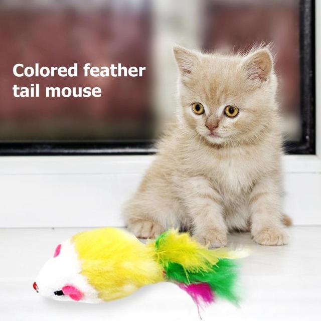 Interaktywna zabawka dla kota - Mini sztuczna mysz z dźwiękiem i grzechotką - Wianko - 9