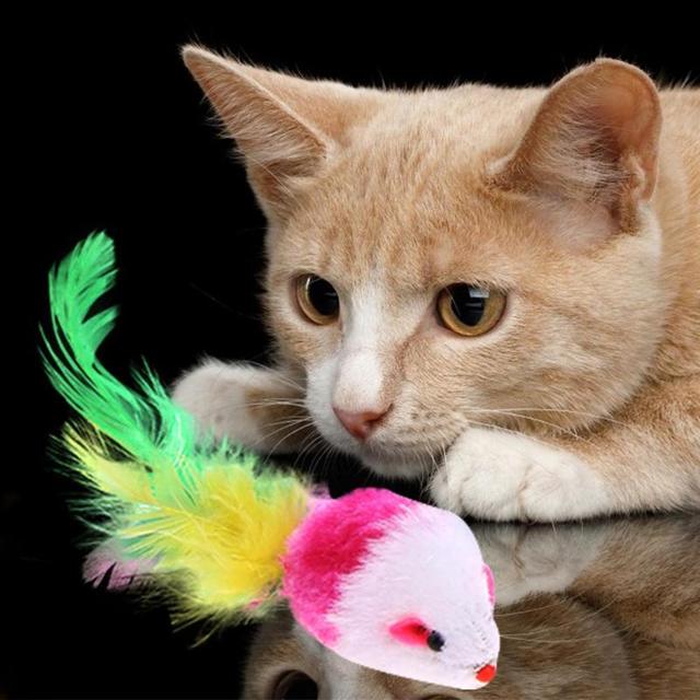 Interaktywna zabawka dla kota - Mini sztuczna mysz z dźwiękiem i grzechotką - Wianko - 7