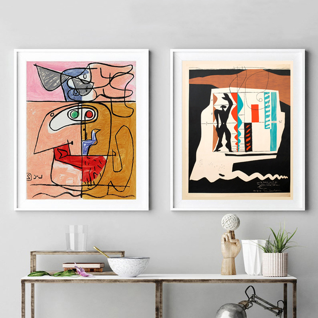 Le Corbusier - francuski plakat w stylu vintage, malarstwo abstrakcyjne na płótnie - Wianko - 2