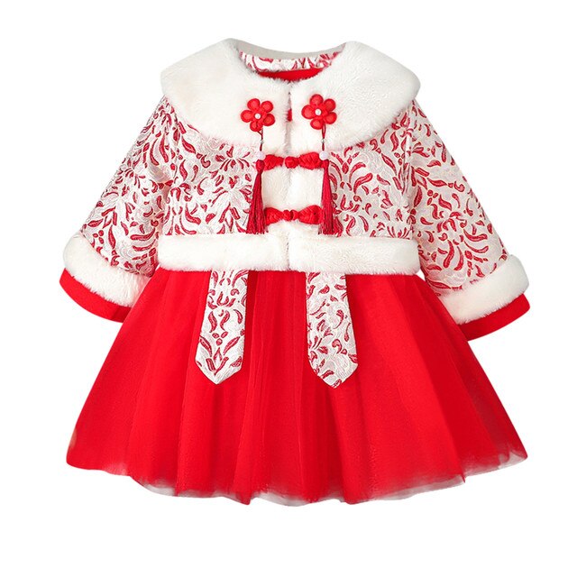 Dziewczęce sukienki na chiński Nowy Rok 2022 dla małych księżniczek - Wianko - 4
