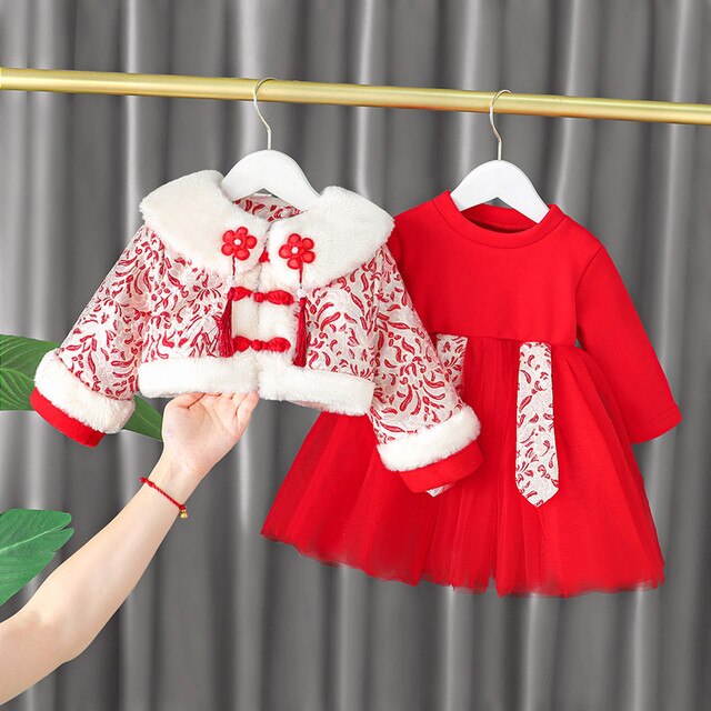Dziewczęce sukienki na chiński Nowy Rok 2022 dla małych księżniczek - Wianko - 8