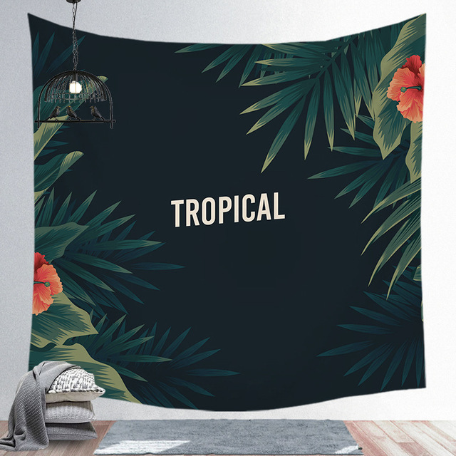 Gobelinowa ściana z poliestru Bohemia - Tropikalna roślina, kaktus, liść bananowca, kwiat - nadruk, poduszka plażowa - Wianko - 8