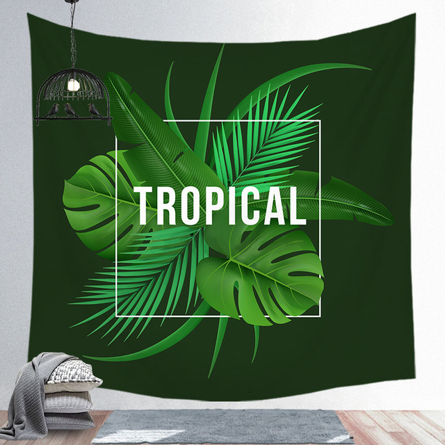 Gobelinowa ściana z poliestru Bohemia - Tropikalna roślina, kaktus, liść bananowca, kwiat - nadruk, poduszka plażowa - Wianko - 7