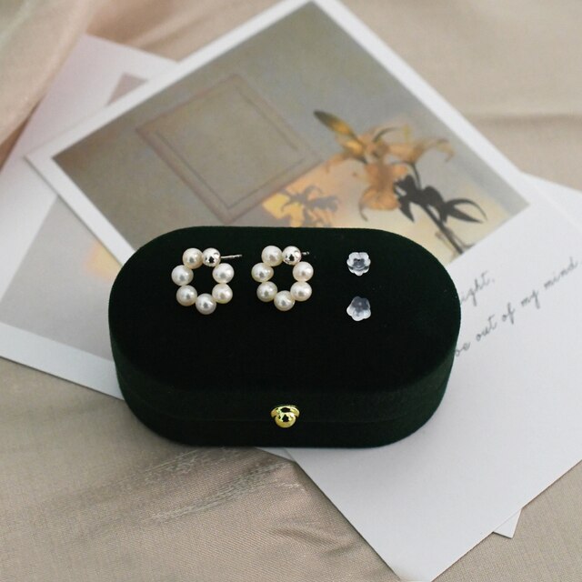 925 Sterling Silver, naturalna słodkowodna perła, koreańskie kolczyki - modna biżuteria dla dziewczynek - Wianko - 5
