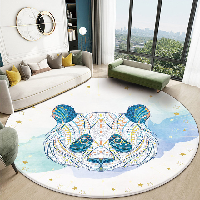 Dywanik flanelowy w stylu mandali z wzorem pandy, idealny do łazienki i pokoju gościnnego - Wianko - 20