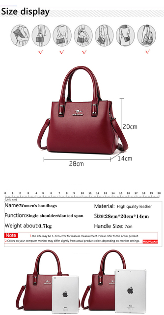 Damska skórzana torba na ramię Fashion Luxury Shift - designerska i pojemna torba na co dzień w nowym stylu 2021 - Wianko - 3