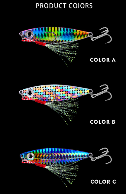 Sunlure - 1PC Metalowa przynęta do wędkowania, waga: 7G-10G-15G-20G-30G, sztuczna, twarde przynęty z 2 hakami - Wianko - 8