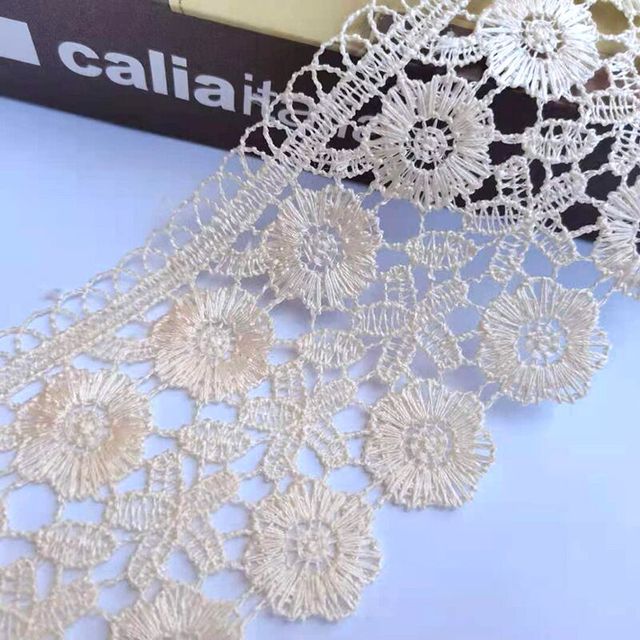 Elegancka koronkowa taśma haftowana 3D o szerokości 7 cm do wykończenia zasłon ślubnych, welonów i DIY akcesoriów do szycia - Wianko - 6