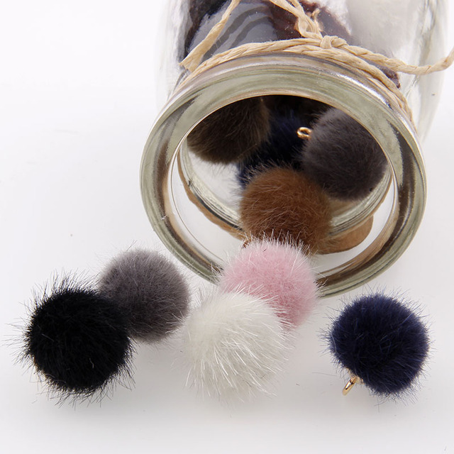 10 kolorowych ręcznie wykonanych norek włosy pomponów w paciorach - idealne do tworzenia biżuterii DIY - Wianko - 3