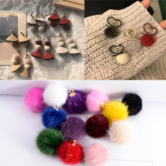 10 kolorowych ręcznie wykonanych norek włosy pomponów w paciorach - idealne do tworzenia biżuterii DIY - Wianko - 2