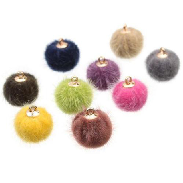 10 kolorowych ręcznie wykonanych norek włosy pomponów w paciorach - idealne do tworzenia biżuterii DIY - Wianko - 5