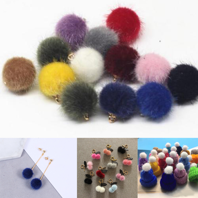 10 kolorowych ręcznie wykonanych norek włosy pomponów w paciorach - idealne do tworzenia biżuterii DIY - Wianko - 8