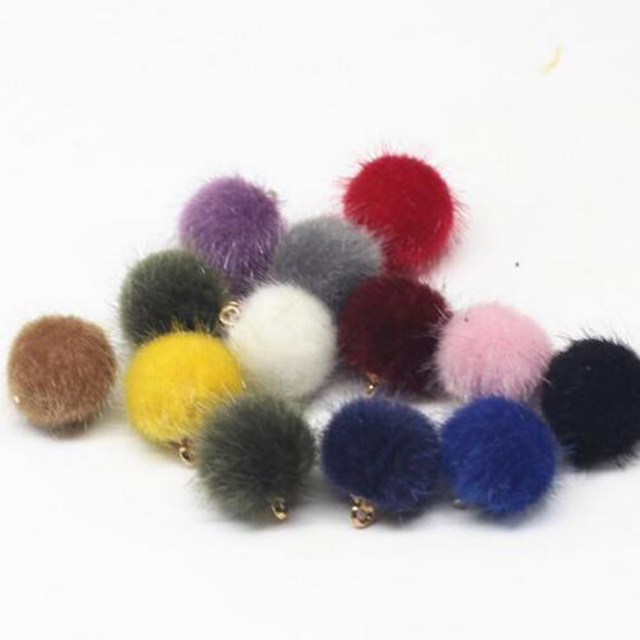 10 kolorowych ręcznie wykonanych norek włosy pomponów w paciorach - idealne do tworzenia biżuterii DIY - Wianko - 4