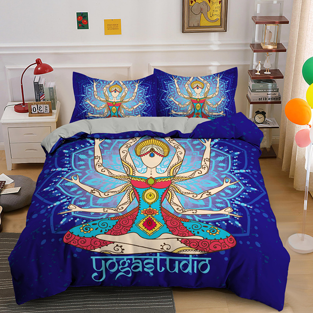Zestaw pościeli Boho na joga i medytację, składający się z kołdry i okładki - dla łóżka typu Twin, podwójnego, królowej lub króla - Wianko - 7