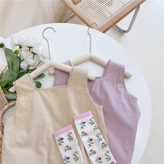 Nowe letnie bluzki dla dziewczynek bez rękawów w stylu koreańskim z haftowanymi kwiatami - Wianko - 9