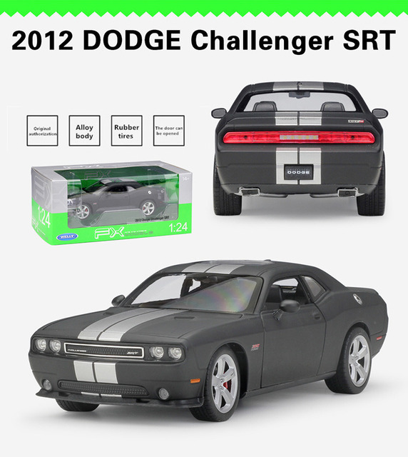 Samochód sportowy symulacja aluminiowy model Dodge Challenger SRT WELLY 1:24 - dekoracja rzemieślnicza, kolekcja zabawek, narzędzia prezent - Wianko - 11