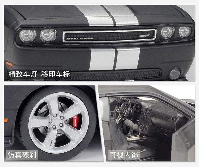 Samochód sportowy symulacja aluminiowy model Dodge Challenger SRT WELLY 1:24 - dekoracja rzemieślnicza, kolekcja zabawek, narzędzia prezent - Wianko - 18